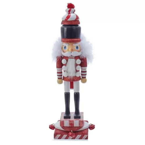 Indoor Decor^Tannenbaum Holiday Shop 12.5" Hollywood(Tm) Red And White Candy Hat Nutcracker