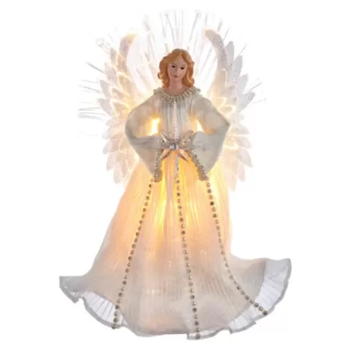 Angels Figurines And Ornaments>Tannenbaum Holiday Shop 16" 7-Light Led Fiber-Optic Angel Treetop