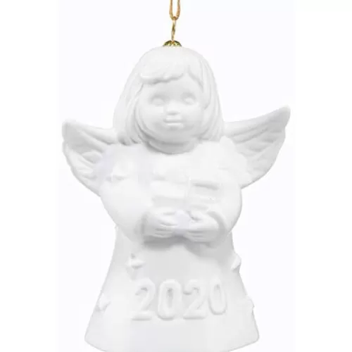 Angels Figurines And Ornaments>Tannenbaum Holiday Shop 2020 Annual Goebel Angel Bell, Bisque White