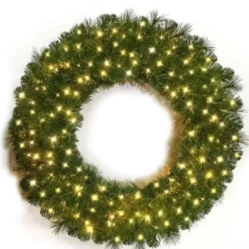 Floral, Wreaths, And Garland>Tannenbaum Holiday Shop 24" Prelit Mix Needle Wreath