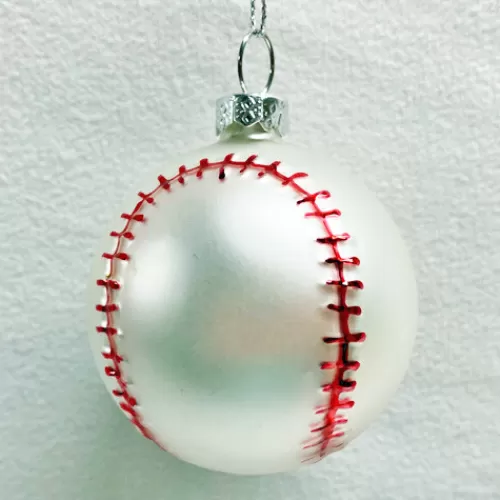 Sport Ornaments>Tannenbaum Holiday Shop 2" Glass Baseball Ornament