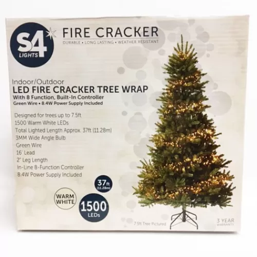 Lights And Lite-Up Decor>Tannenbaum Holiday Shop 37' Warm White Firecracker Tree Wrap 1500 Led