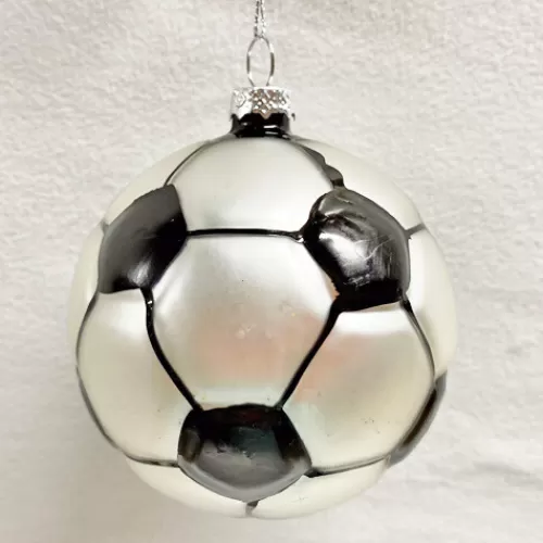 Sport Ornaments>Tannenbaum Holiday Shop 3" Glass Soccer Ball Ornament