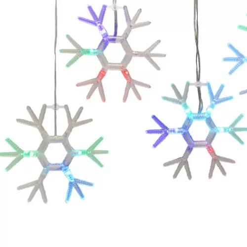 Lights And Lite-Up Decor>Tannenbaum Holiday Shop 5-Piece Rgb Led Snowflake Light Set