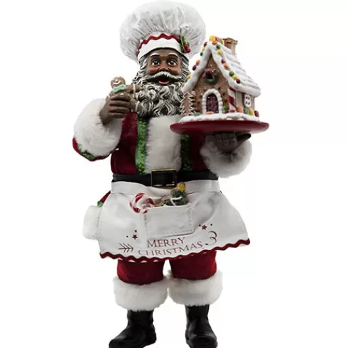 Santa Figurines>Tannenbaum Holiday Shop African American Gingerbread Chef Santa