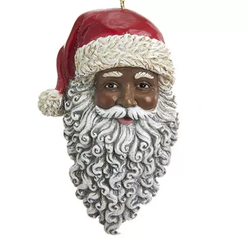 Santa Ornaments^Tannenbaum Holiday Shop African American Santa Head Ornament