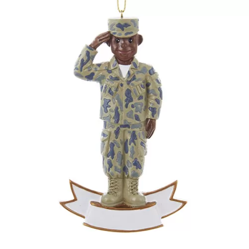 Patriotic And Military Ornament>Tannenbaum Holiday Shop Army Ornament African American Soldier