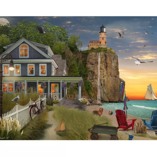 Puzzles And Toys>Tannenbaum Holiday Shop Beachside Lighthouse Jigsaw Puzzle, 550 Pcs