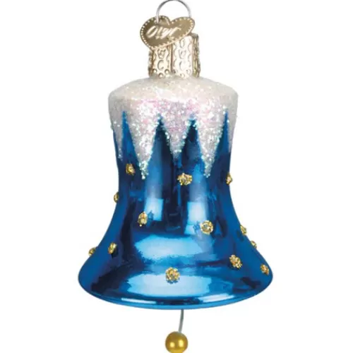 Music Ornaments>Tannenbaum Holiday Shop Blue Snowcapped Bell