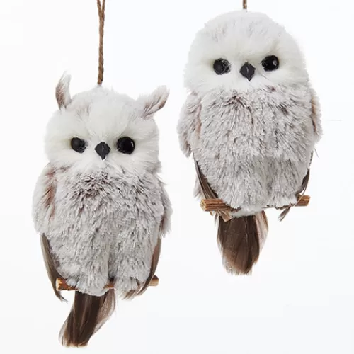 Animal Ornaments^Tannenbaum Holiday Shop Brown/ White Hanging Owl Ornaments