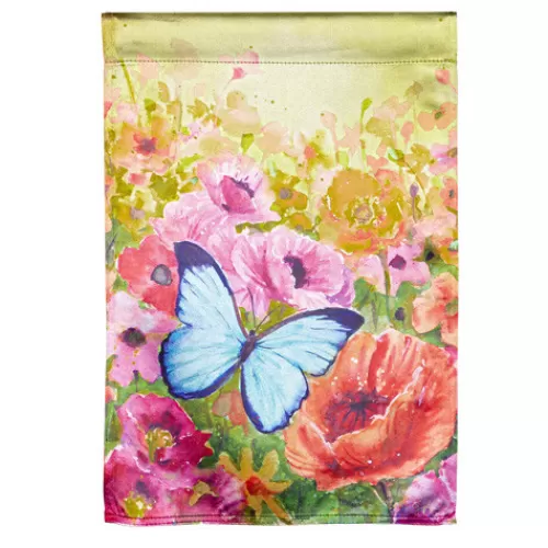 Garden Flags>Tannenbaum Holiday Shop Butterfly Sunset House Flag