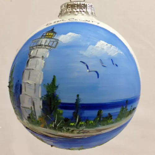 Door County Ornaments And Gifts>Tannenbaum Holiday Shop Cana Island Glass Ball Ornament