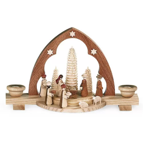 German Nutcrackers, Smokers, And Pyramids>Tannenbaum Holiday Shop Candle Arch Nativity Scene