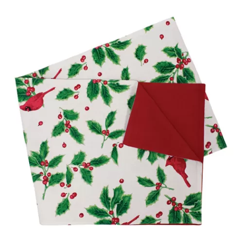 Tabletop And Dishes>Tannenbaum Holiday Shop Cardinal Birdhouse Table Runner