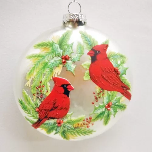 Animal Ornaments^Tannenbaum Holiday Shop Cardinal Glass Disc Ornament