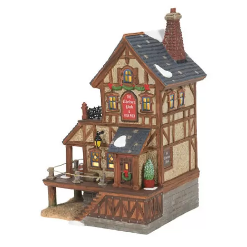 Department 56 - Villages^Tannenbaum Holiday Shop Chelsea On The Thames Pub