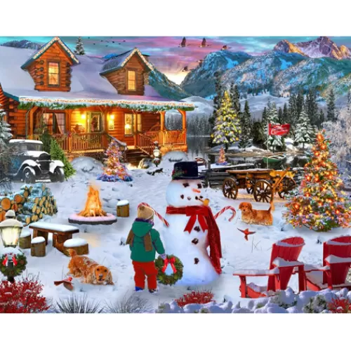 Puzzles And Toys>Tannenbaum Holiday Shop Christmas Cabin Jigsaw Puzzle 550 Piece