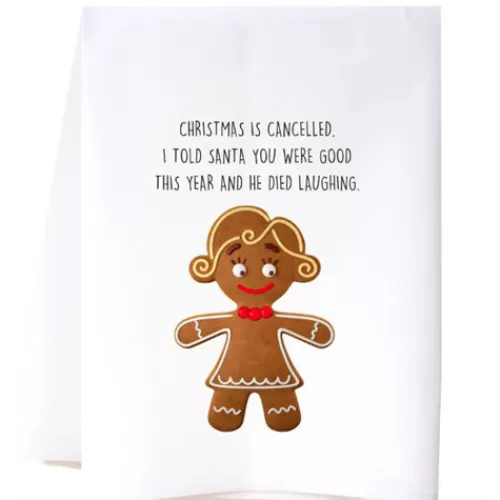 Tabletop And Dishes>Tannenbaum Holiday Shop Christmas Is Cancelled Flour Sack Towel