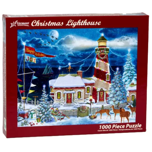 Puzzles And Toys>Tannenbaum Holiday Shop Christmas Lighthouse Jigsaw Puzzle 1000 Piece