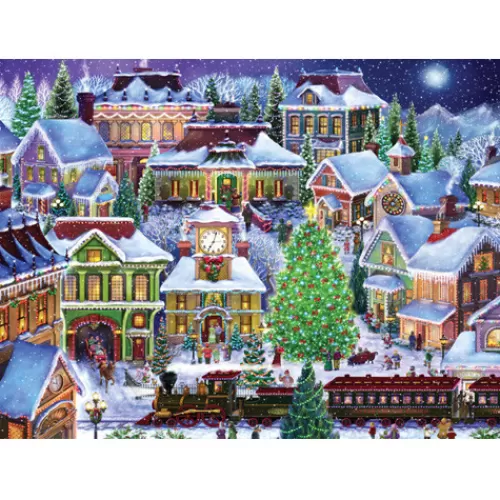 Puzzles And Toys>Tannenbaum Holiday Shop Christmas Village - 1000 Piece Puzzle