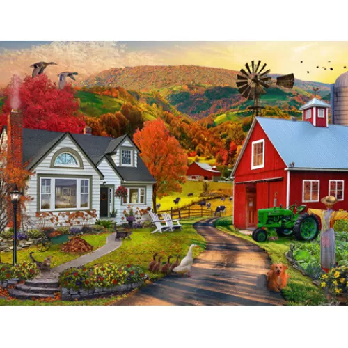 Puzzles And Toys>Tannenbaum Holiday Shop Country Farm Jigsaw Puzzle, 1000 Pieces