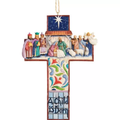 Nativity Sets And Religious Ornaments>Tannenbaum Holiday Shop Cross Nativity Scene Ornament