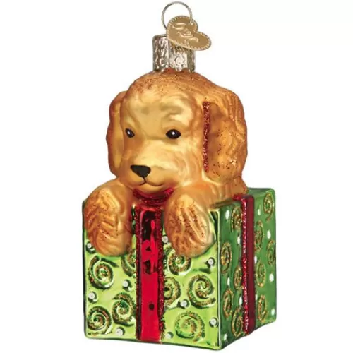 Animal Ornaments^Tannenbaum Holiday Shop Doodle Puppy Surprise