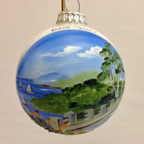 Door County Ornaments And Gifts>Tannenbaum Holiday Shop Door County Overlook Glass Ball Ornament