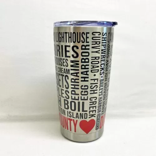 Door County Ornaments And Gifts>Tannenbaum Holiday Shop Door County Thermal Tumbler, Silver