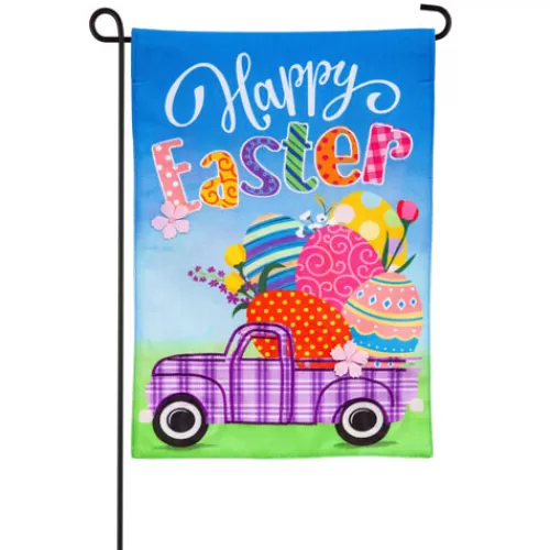 Garden Flags>Tannenbaum Holiday Shop Easter Plaid Truck Garden Flag