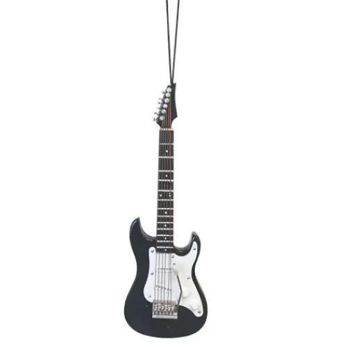 Music Ornaments>Tannenbaum Holiday Shop Electric Guitar - Black Ornament