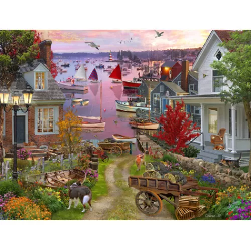 Puzzles And Toys>Tannenbaum Holiday Shop Evening In The Harbour Jigsaw Puzzle, 1000 Pieces