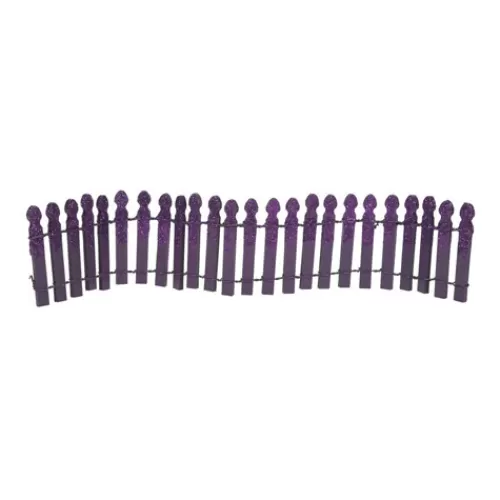 Department 56 - Halloween Village>Tannenbaum Holiday Shop Ghoulish Purple Glitter Fence