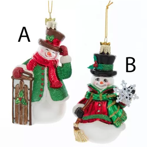 Snowman Ornaments>Tannenbaum Holiday Shop Gl Ss Snowm N Orn Ments, 2