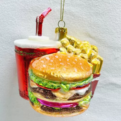 Food And Beverage Ornaments^Tannenbaum Holiday Shop Glass Burger, Fries & Drink Ornament