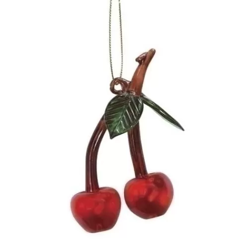 Food And Beverage Ornaments^Tannenbaum Holiday Shop Glass Cherry Ornament