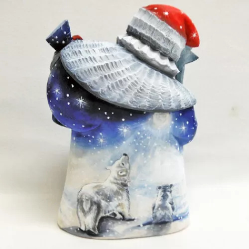 Santa Figurines>Tannenbaum Holiday Shop Grey Santa With Polar Bears