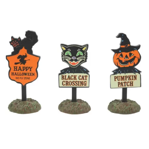 Department 56 - Halloween Village>Tannenbaum Holiday Shop Halloween Signs Set Of 3