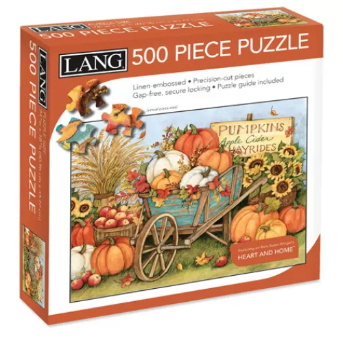 Books & Puzzles>Tannenbaum Holiday Shop Harvest Wheelbarrow - 500 Piece Puzzle