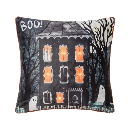 Indoor Decor^Tannenbaum Holiday Shop Haunted House Boo Led Pillow