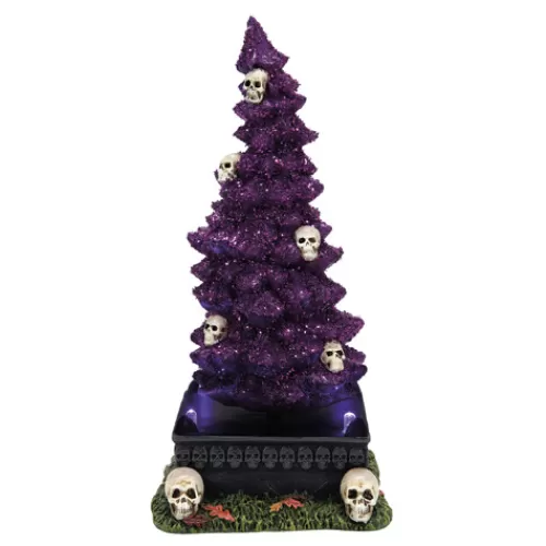 Department 56 - Halloween Village>Tannenbaum Holiday Shop Haunted Skull Tree