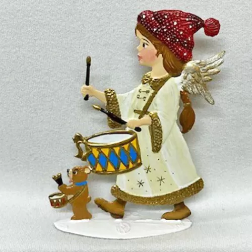 Angels Figurines And Ornaments>Tannenbaum Holiday Shop Heavenly Beat Angel, Bavarian Pewter