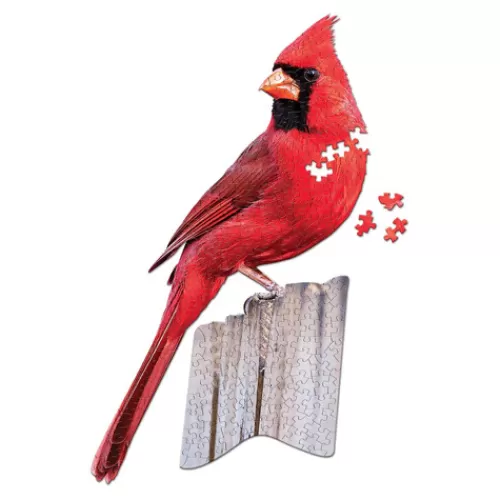 Puzzles And Toys>Tannenbaum Holiday Shop I Am Cardinal 300-Piece Bird-Shaped Jigsaw Puzzle