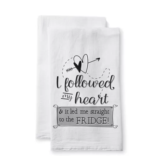 Towels>Tannenbaum Holiday Shop I Followed My Heart Flour Sack Towel