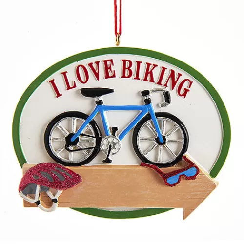 Sport Ornaments>Tannenbaum Holiday Shop I Love Biking Ornament For Personalization