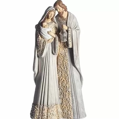 Nativity Sets And Religious Ornaments>Tannenbaum Holiday Shop Ivory & Grey Patterned Holy Family