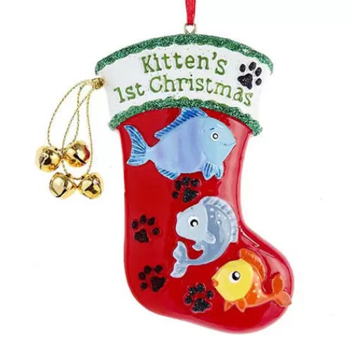 Animal Ornaments^Tannenbaum Holiday Shop Kitten's 1St Christmas Stocking Ornament For Personalization