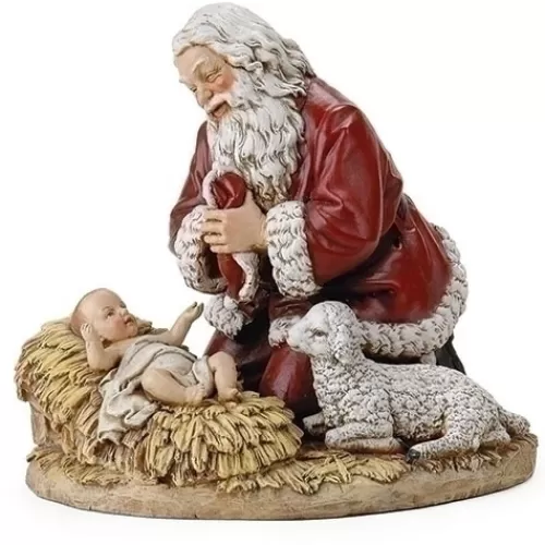 Nativity Sets And Religious Ornaments>Tannenbaum Holiday Shop Kneeling Santa Figure