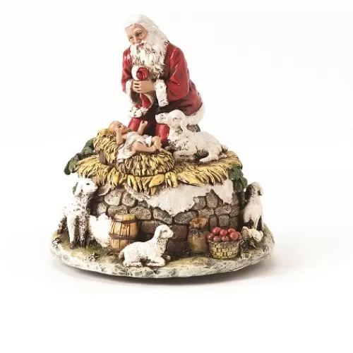 Santa Figurines>Tannenbaum Holiday Shop Kneeling Santa (Musical)