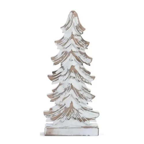 Indoor Decor^Tannenbaum Holiday Shop Large Whitewashed Wood Carved Tree